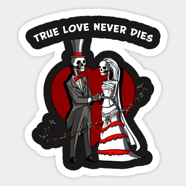 Skeletons Wedding Cute Halloween Anniversary Sticker by underheaven